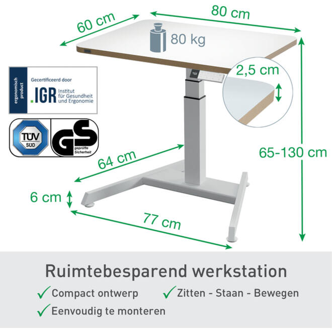 Zit-Sta bureau Leitz Ergo Elektrisch compact