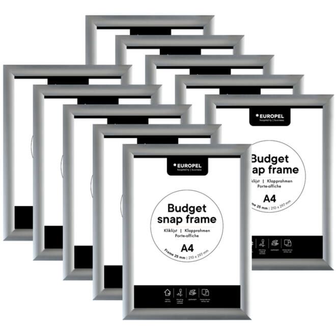 Kliklijst Europel Budget A4 10 stuks zilver
