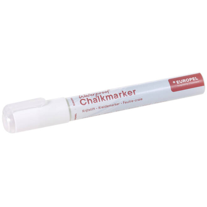 Krijtstift Europel watervast 3-6mm wit blister 1 stuk