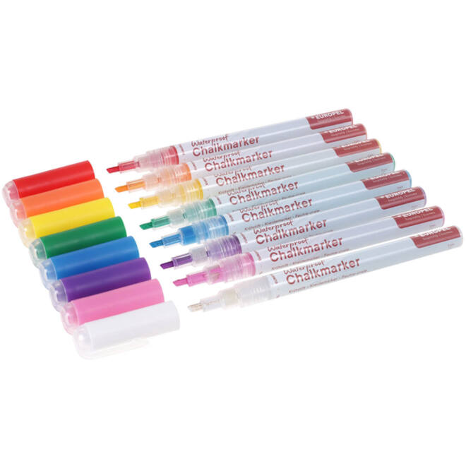 Krijtstift Europel watervast 1-3mm assorti etui 8 stuks