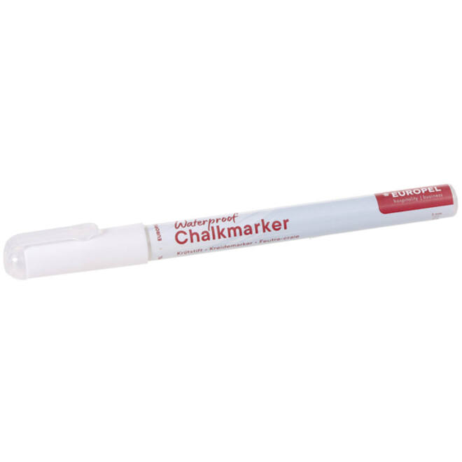 Krijtstift Europel watervast 1-3mm wit blister 1 stuk