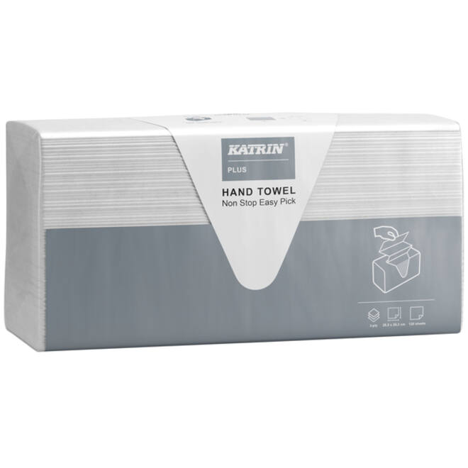 Handdoek Katrin Plus easy pick z-vouw 3-laags 203x255mm 21x120vel wit 87211