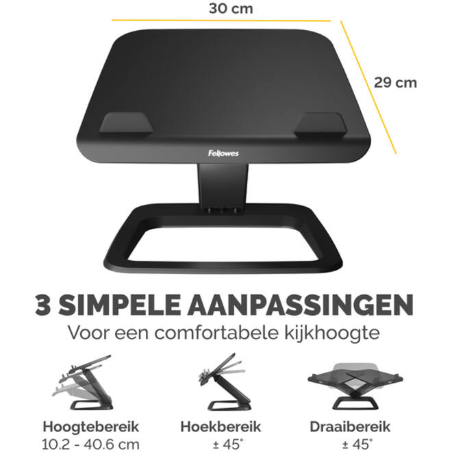 Laptopstandaard Fellowes Hana LT zwart