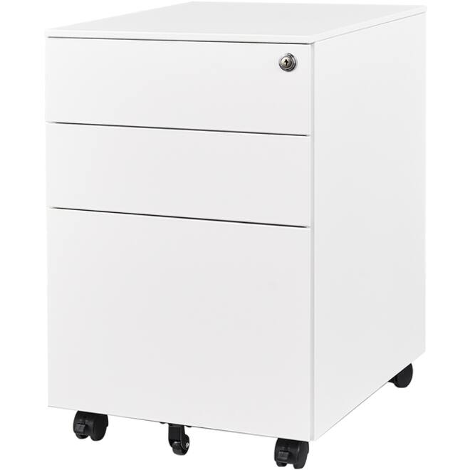 Ladeblok Euroseats 3 lade (2+1) 50x39x60cm op wieltjes wit
