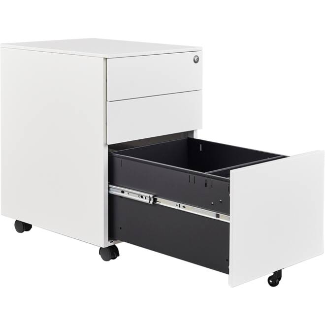 Ladeblok Euroseats 3 lade (2+1) 50x39x60cm op wieltjes wit