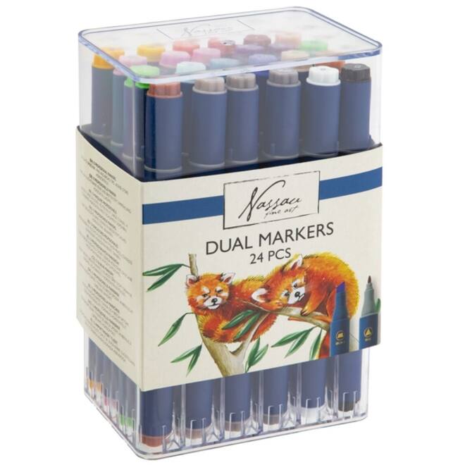 Alcoholmarkers Nassau Arts duopunt set à 24 kleuren