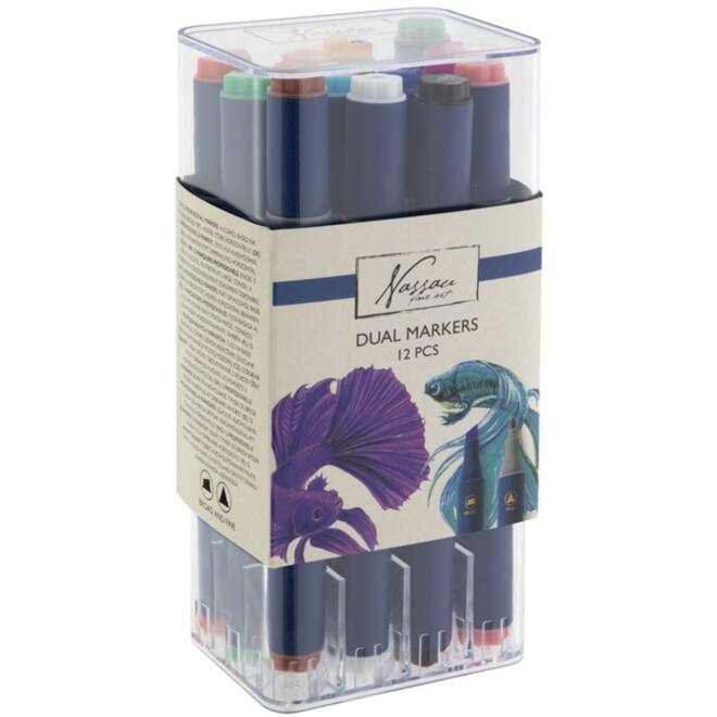 Alcoholmarkers Nassau Arts duopunt set à 12 kleuren
