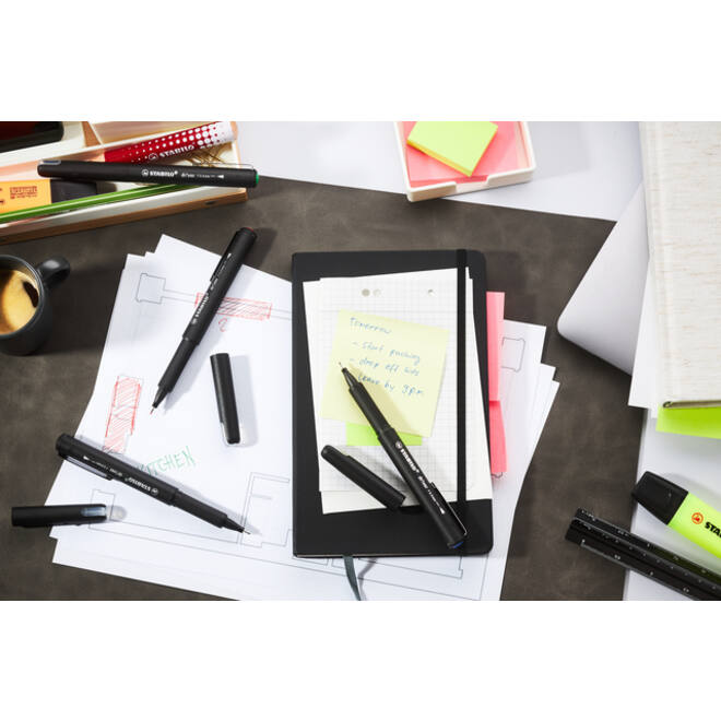 Fineliner STABILO dr!ver fijn assorti 4 stuks