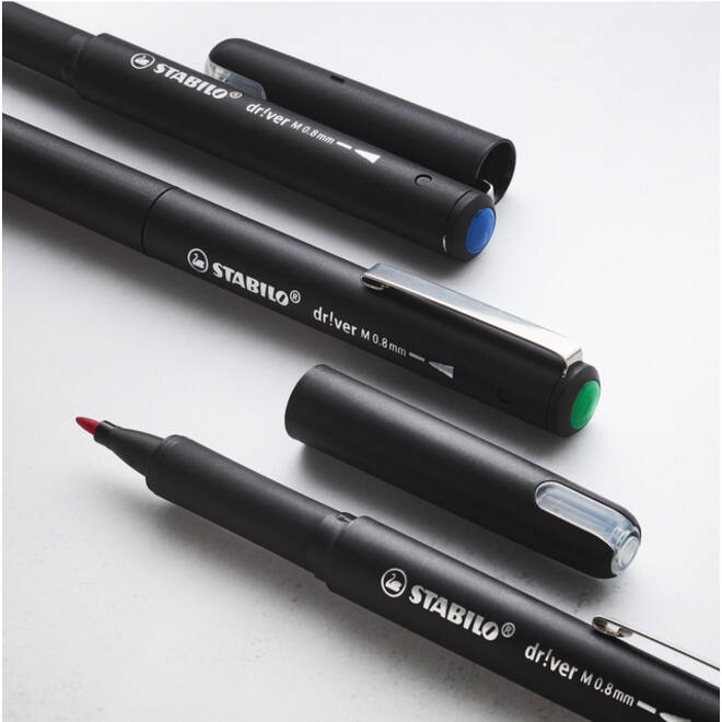 Fineliner STABILO dr!ver medium zwart