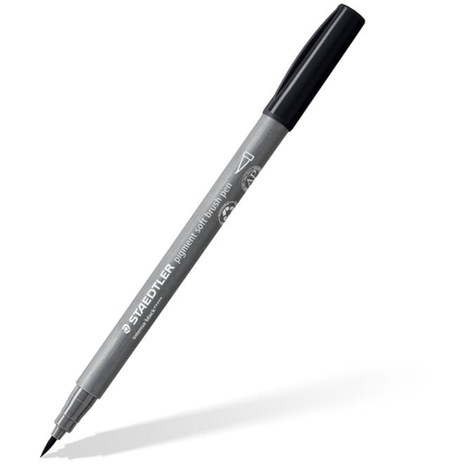 Brushpen Staedtler pigment pen etui à 6 grijze kleuren