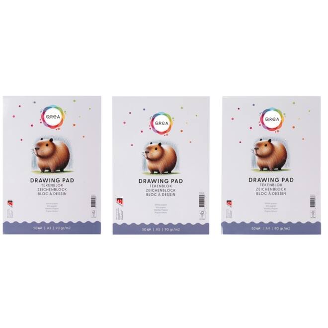 Tekenblok Qrea A5 50 vel 90gr gelijmd