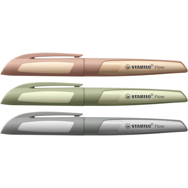 Vulpen STABILO Flow medium lichtbruin blister à 1 stuk