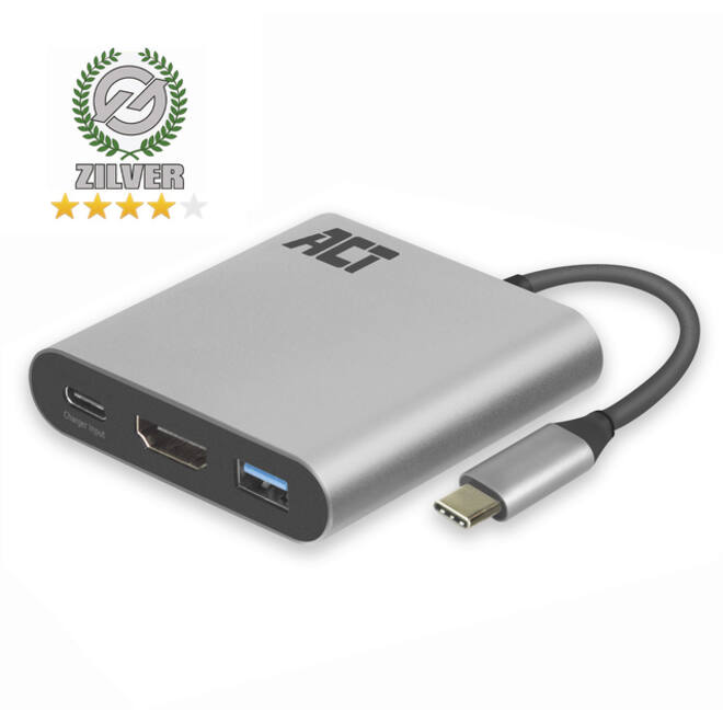 Adapter ACT USB-C multiport voor 1 HDMI monitor