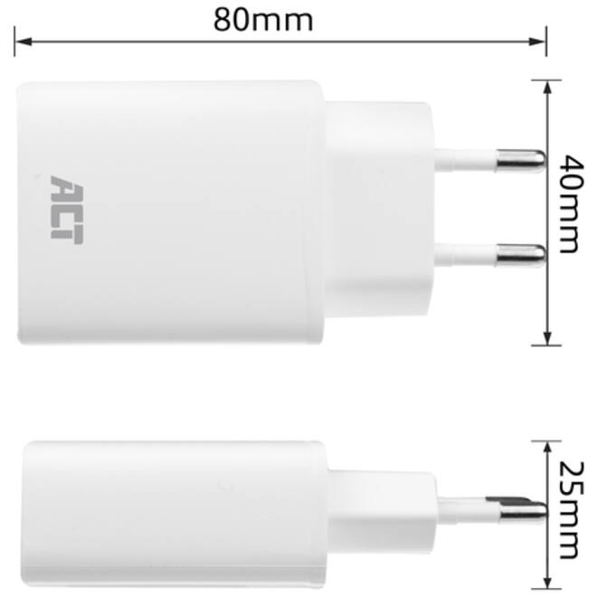 Oplader ACT USB-C 1-poort 20W Power Delivery
