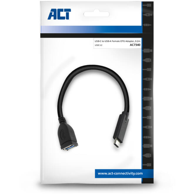 Kabel ACT USB 3.0 OTG USB-C male naar USB-A female
