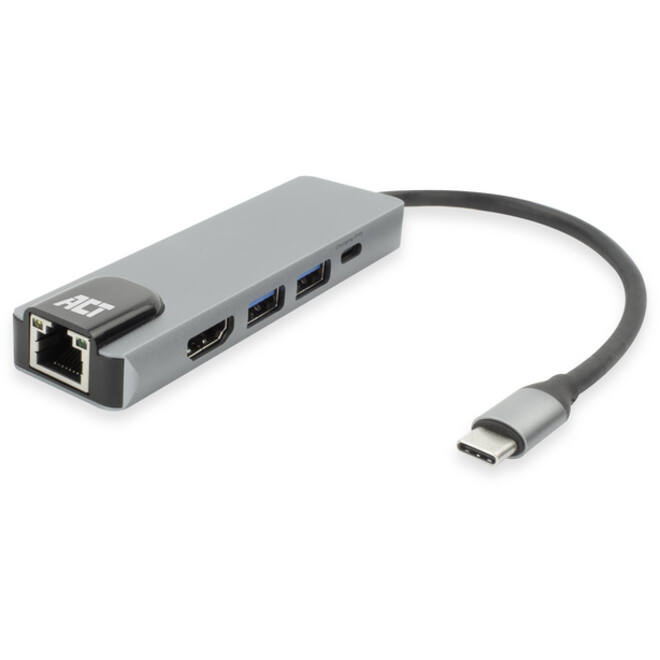 Dockingstation ACT USB-C 4K voor 1 HDMI monitor
