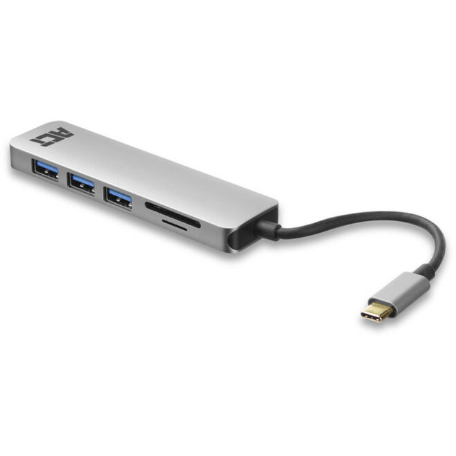 Hub ACT USB-C 3.0, 3x USB-A cardreader PD p-through
