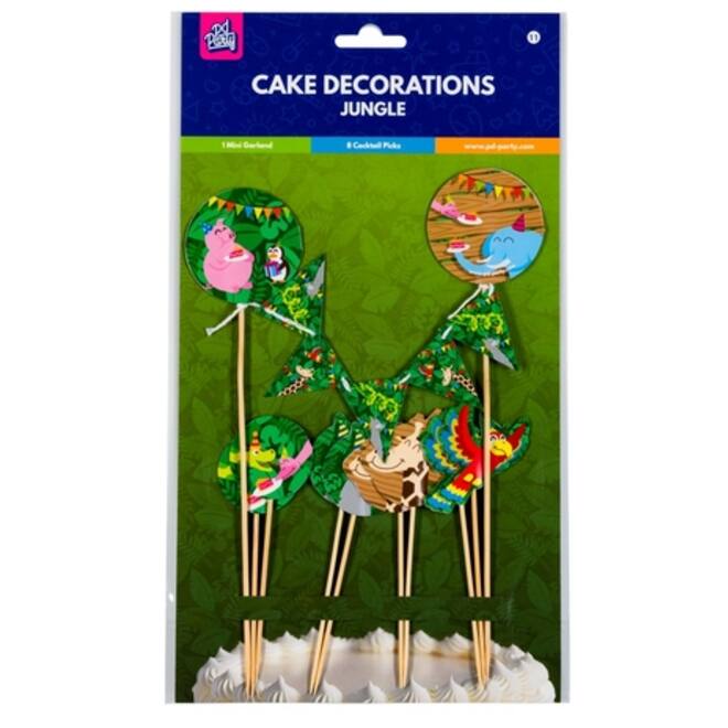 Cake decoratie Jungle 9 stuks