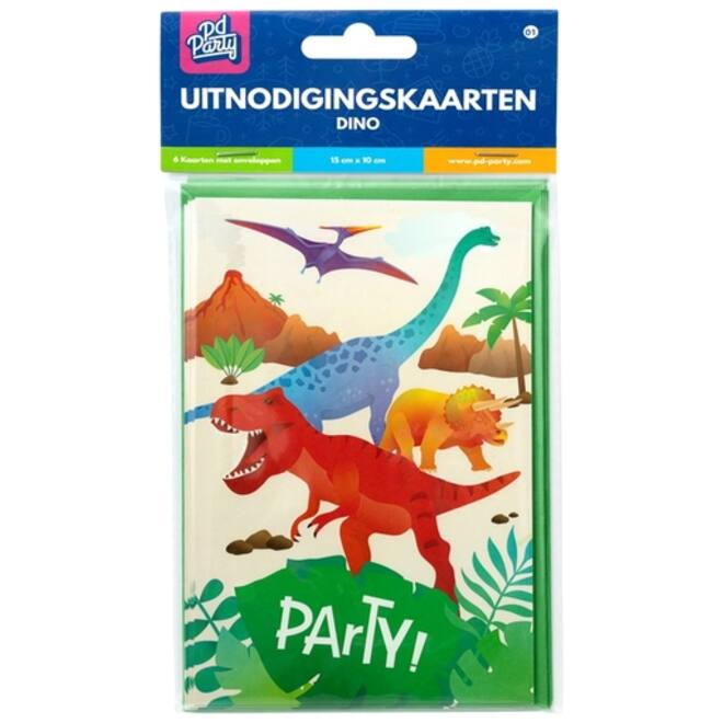 Uitnodigingskaarten Dino