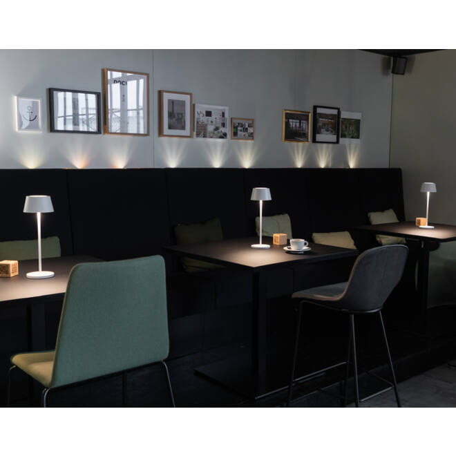 Tafellamp MAUL Nina LED oplaadbaar dimbaar wit