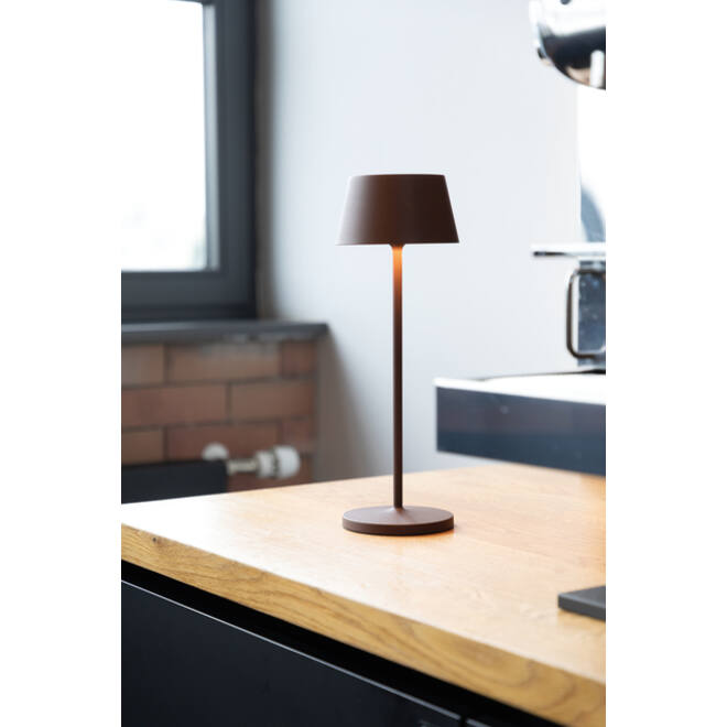 Tafellamp MAUL Nina LED oplaadbaar dimbaar bruin