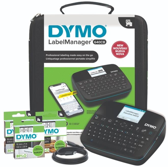 Labelprinter Dymo LabelManager Executive 640CB draagbaar azerty 24mm zwart in koffer