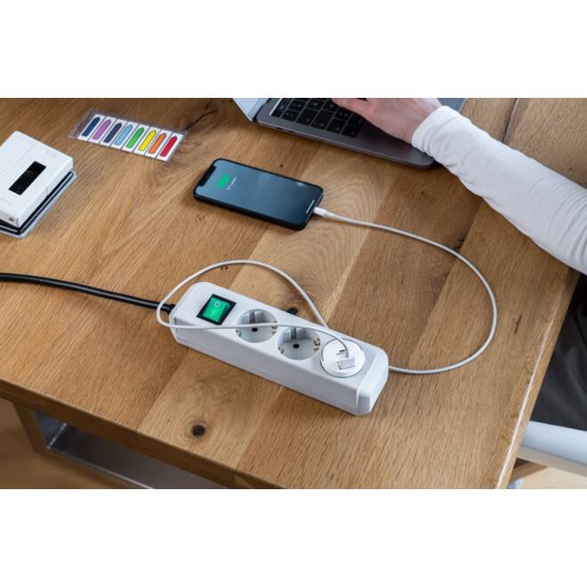 Stopcontactadapter Brennenstuhl USB A 2.4A wit