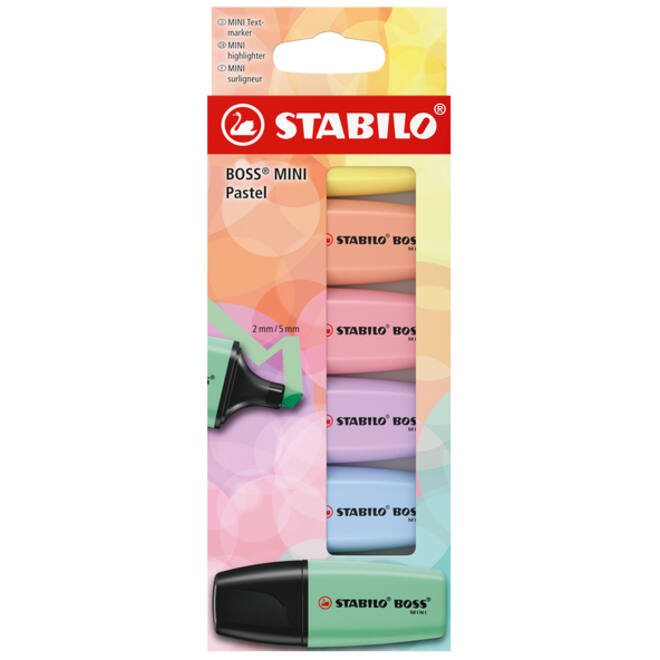 Markeerstift STABILO BOSS mini pastel assorti 6 stuks