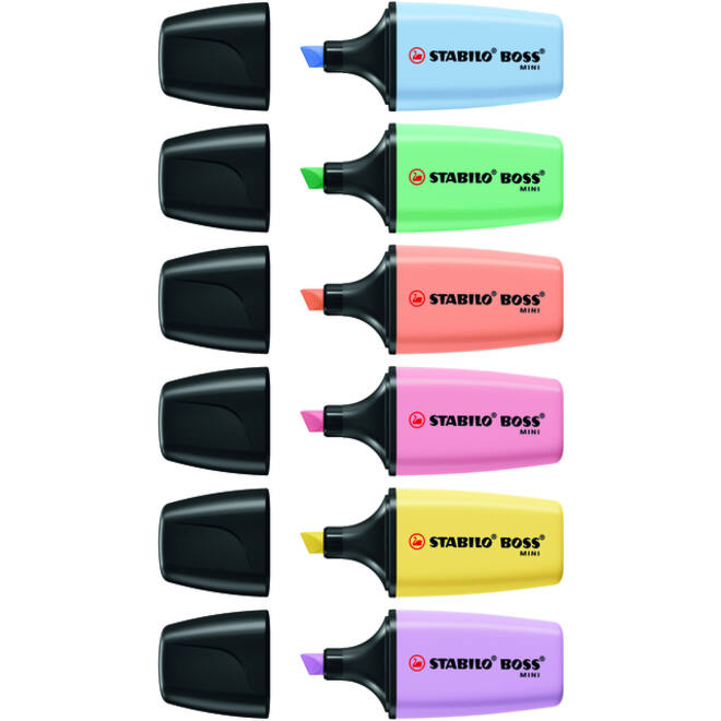 Markeerstift STABILO BOSS mini pastel assorti 6 stuks