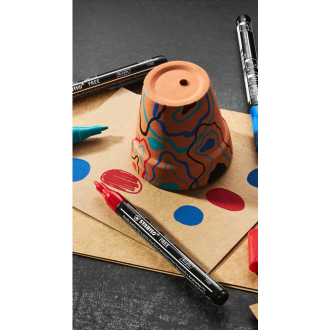 Acrylmarker STABILO Free Acrylic T100 Royal assorti 5 stuks