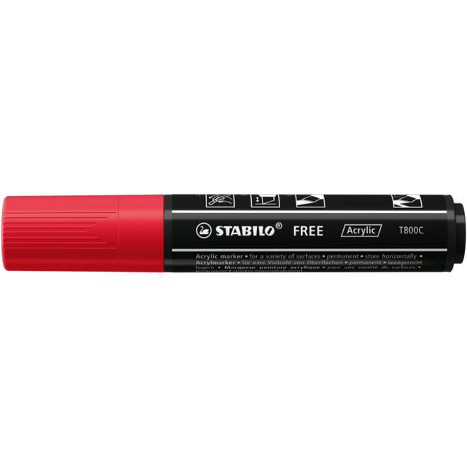 Acrylmarker STABILO Free Acrylic T800C karmijnrood