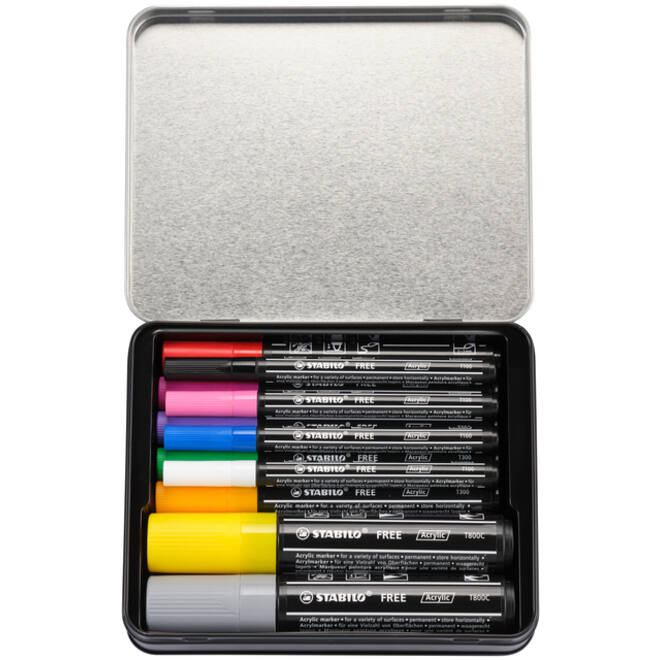Acrylmarker STABILO Free Acrylic Starter Kit assorti 11 stuks
