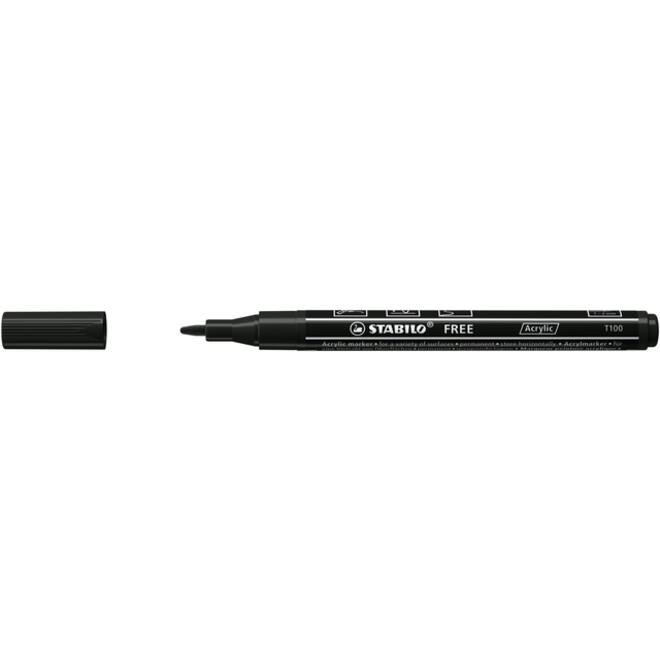 Acrylmarker STABILO Free Acrylic T100 zwart