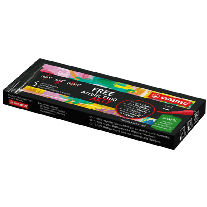 Acrylmarker STABILO Free Acrylic T100 zwart