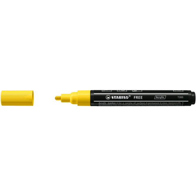 Acrylmarker STABILO Free Acrylic T300 geel