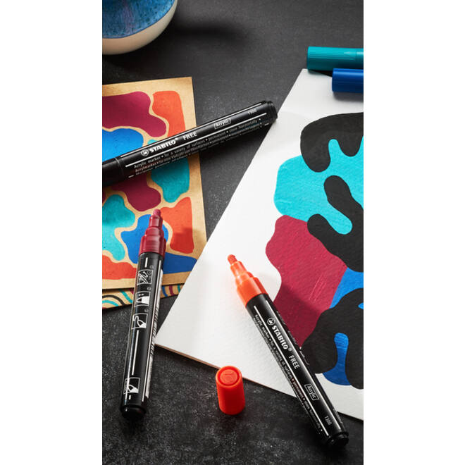 Acrylmarker STABILO Free Acrylic T300 geel