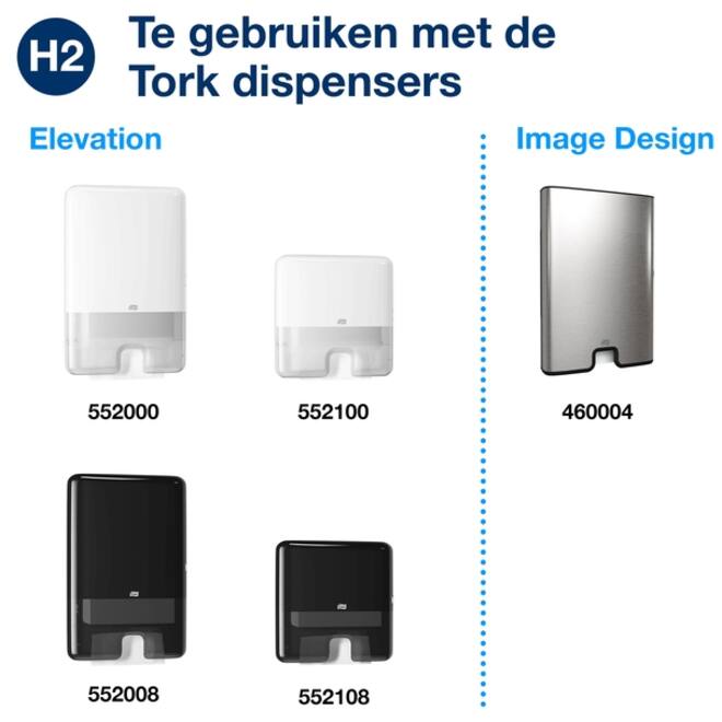 Handdoek Tork H2 Xpress compressed Premium multifold 2-laags 212x320mm 12x170 vel wit 100888