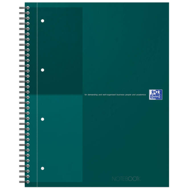 Spiraalblok Oxford International Notebook A4+ lijn groen