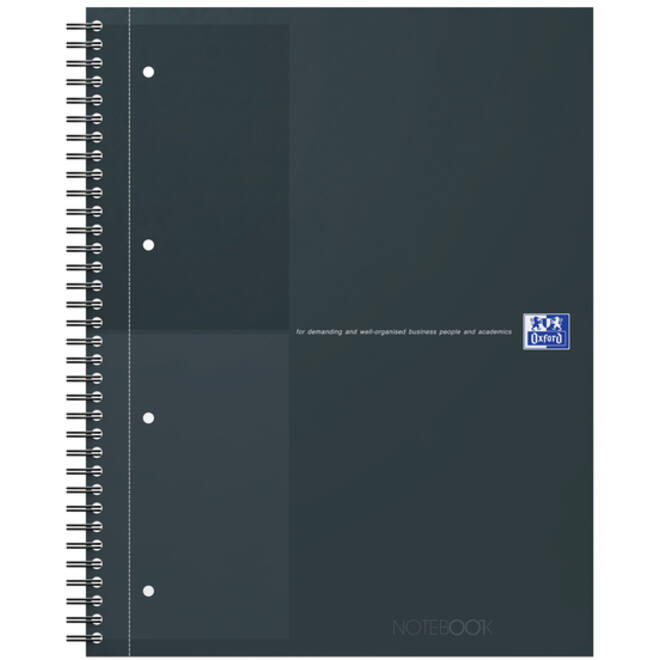 Spiraalblok Oxford International Notebook A4+ lijn zwart