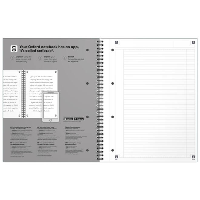 Spiraalblok Oxford International Notebook A4+ lijn zwart