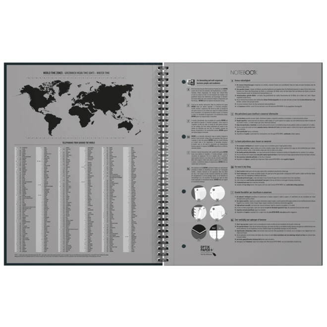 Spiraalblok Oxford International Notebook A4+ lijn zwart