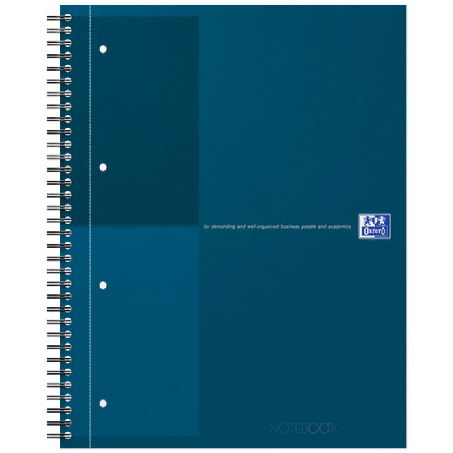 Spiraalblok Oxford International Notebook A4+ lijn petrol blauw