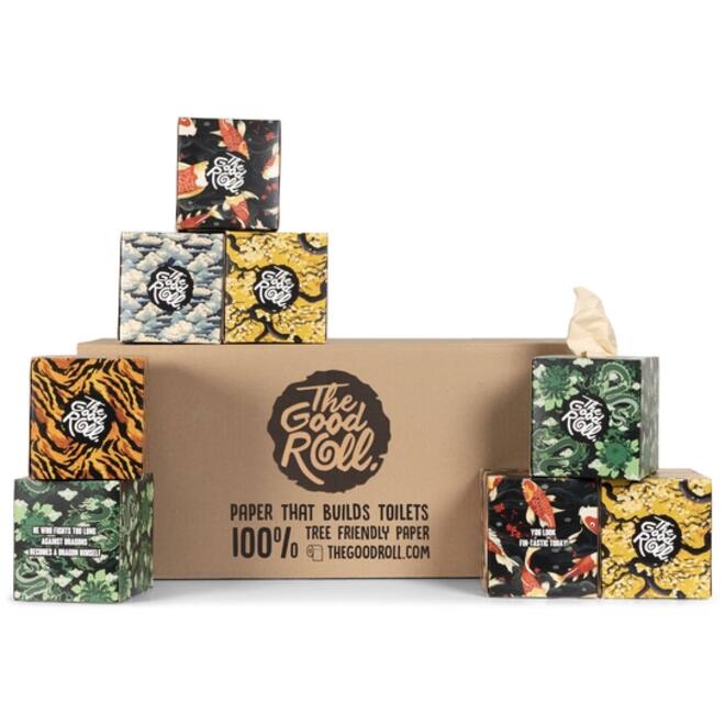 Facial tissues The Good Roll The Happy Tissue bamboe 3-laags 20x60 vel naturel