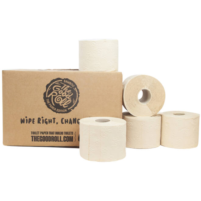 Toiletpapier The Good Roll The Panda Edition Naked bamboe 3-laags 27x250 vel naturel