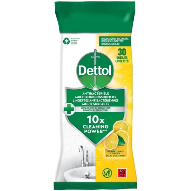 Reinigingsdoekjes Dettol antibacterieël Citrus 30 stuks