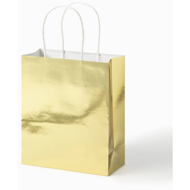 Cadeautas Folia goud kraft 18x21x8cm 7 stuks