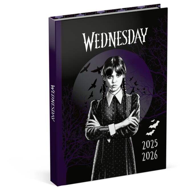 Schoolagenda 25-26 Lannoo Wednesday 1dag/1pagina met inserts zwart