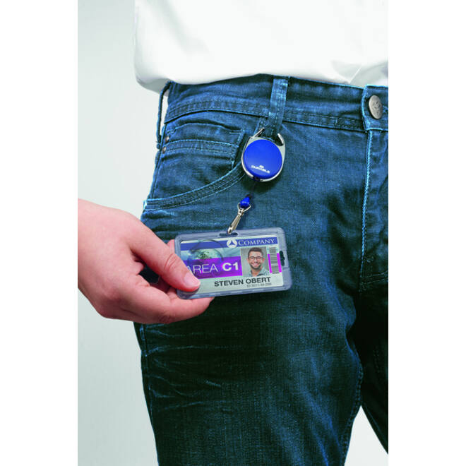 Afrolmechanisme Durable Style met karabijnhaak blauw