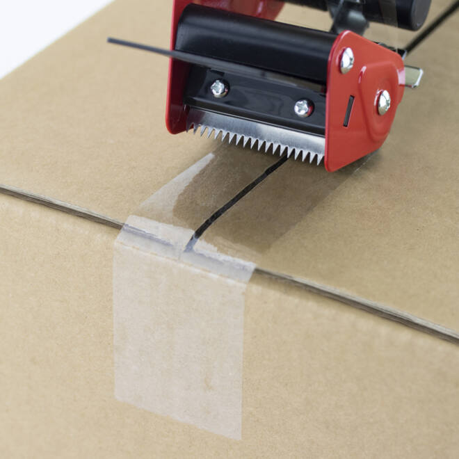 Verpakkingstape dispenser Rapesco Germ-Savvy 960 antibacterieel met transparante tape zwart