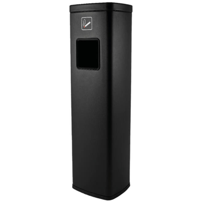 Afvalbak met asbak BRASQ 20 liter AT400 zwart
